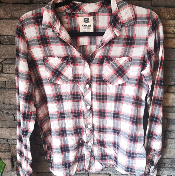 Levi's Plaid Long Sleeve - Sz M - Picture 1 of 3